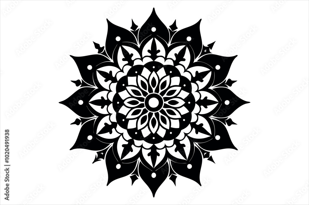 abstract floral ornament silhouette vector