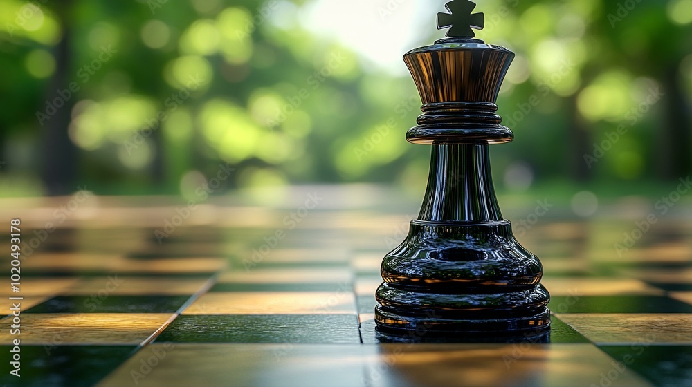 Chess Piece on a Board, Strategy and Thought Chess Piece on a Board, Strategy and Thought