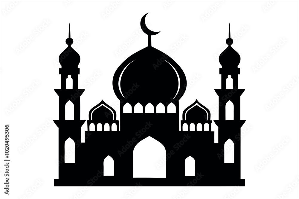 silhouette of the mosque silhouette of the mosque