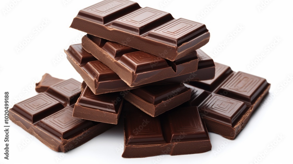 Chocolate on a white background. ai generated art image Chocolate on a white background. ai generated art image
