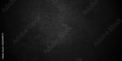 Dark Black background texture, old vintage charcoal black backdrop paper with watercolor. Abstract background with black wall surface, black stucco texture. Black gray satin dark texture luxurious.