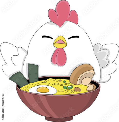 japanese ramen with delicious chicken broth