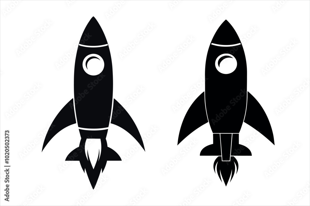 rocket vector icon set on white background rocket vector icon set on white background