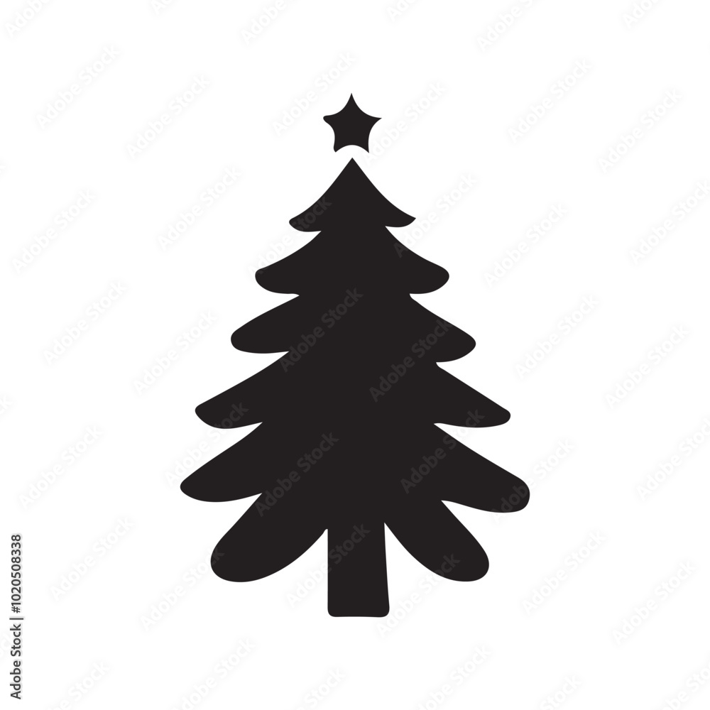 Cristmas tree icon silhouette vector illustration art Cristmas tree icon silhouette vector illustration art
