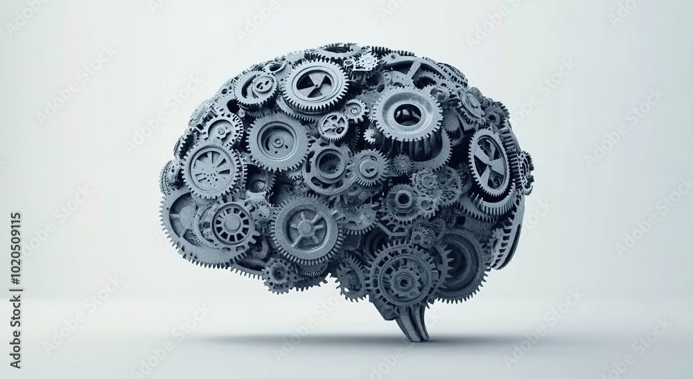 A brain made of gears and cogs, representing the mechanics behind AI learning
A brain made of gears and cogs, representing the mechanics behind AI learning