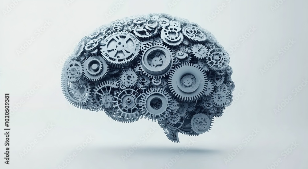 A brain made of gears and cogs, representing the mechanics behind AI learning
A brain made of gears and cogs, representing the mechanics behind AI learning