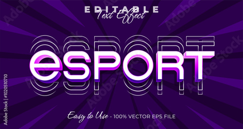 Esport typography trendy editable text effect