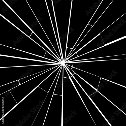 Cracked glass vector texture. Smashed glass with cracks - vector overlay illustration.