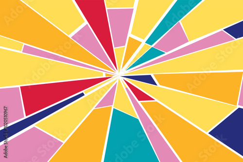 Broken colorful glass vector background illustration. Smashed, fractured glass.