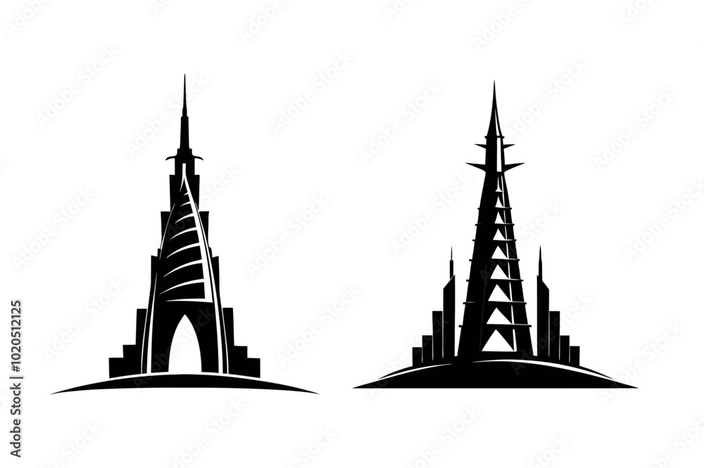 Obraz premium skyscraper silhouette vector
