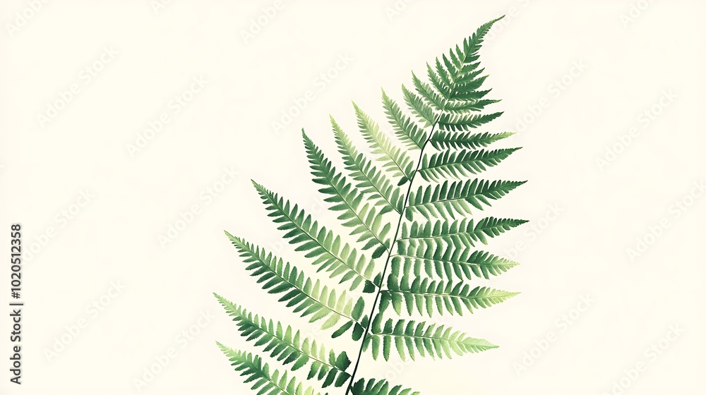 Lush Green Fern Branch Against a White Background Lush Green Fern Branch Against a White Background