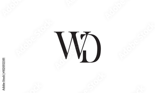  WD, DW, W, D Abstract Letters Logo Monogram