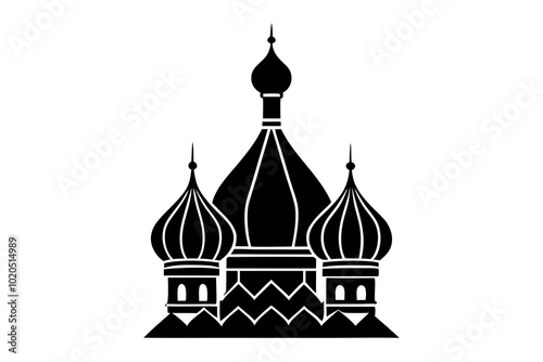 Russian Onion Dome Silhouette Vector Illustration Cultural Clipart