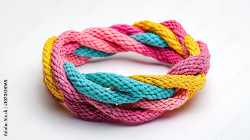 Colorful Braided Rope Circle Colorful Braided Rope Circle