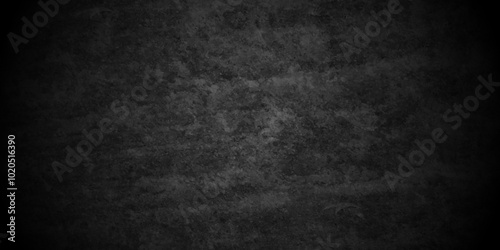 Dark Black background texture, old vintage charcoal black backdrop paper with watercolor. Abstract background with black wall surface, black stucco texture. Black gray satin dark texture luxurious.