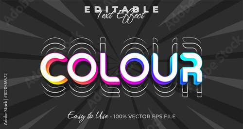 Colour typography trendy editable text effect