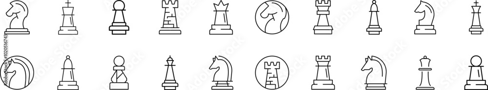 © RaulAlmu - Chess Line Icon Collection. Editable Stroke. Perfect for Infographics, Articles, Books, Flyers, Banners