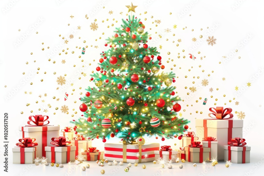 Christmas Tree in Festive Setting Christmas Tree in Festive Setting
