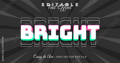 Bright typography trendy editable text effect