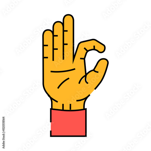 buddha hand gesture mudra line icon vector. buddha hand gesture mudra sign. isolated symbol illustration