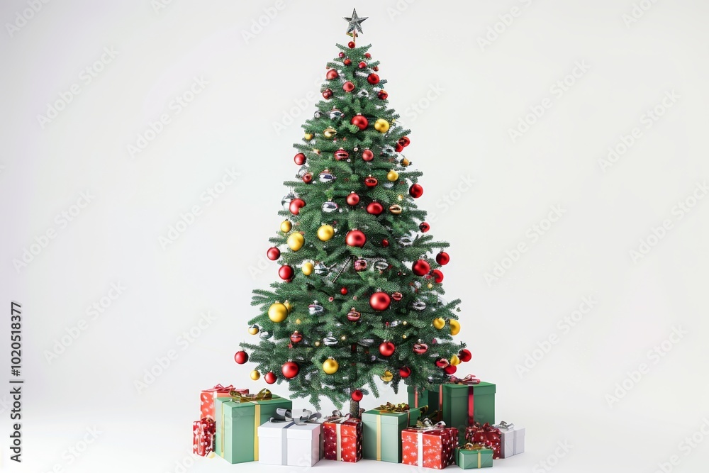 Glittering Christmas Tree and Presents Glittering Christmas Tree and Presents