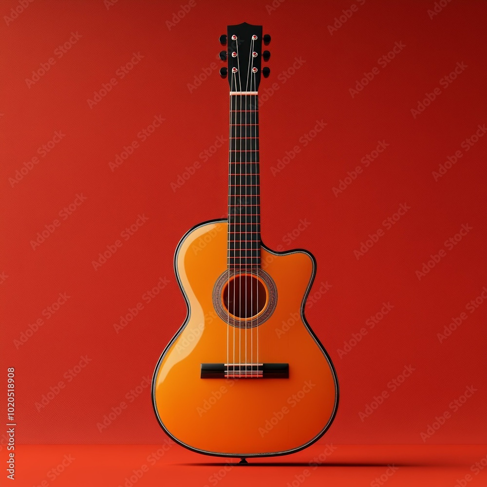 Obraz premium Solid Body Electric Guitar in Sunburst Finish