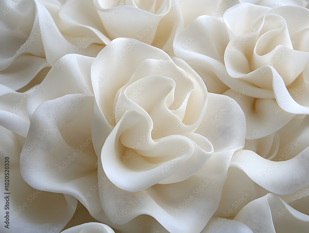 Graceful White Roses with Soft, Flowing Petals Graceful White Roses with Soft, Flowing Petals