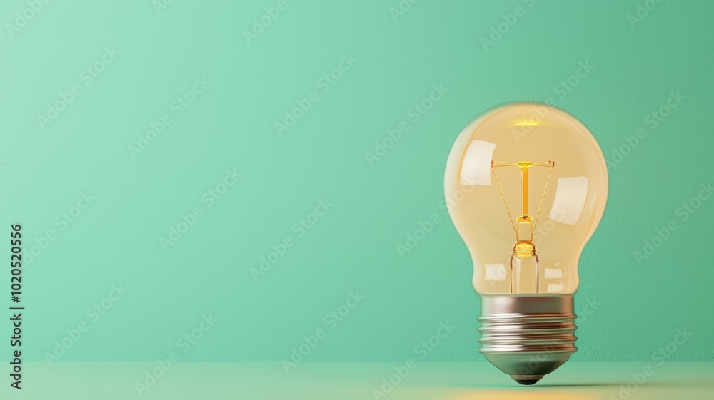 A vibrant 3D illustration featuring a bright idea lightbulb next to an open laptop