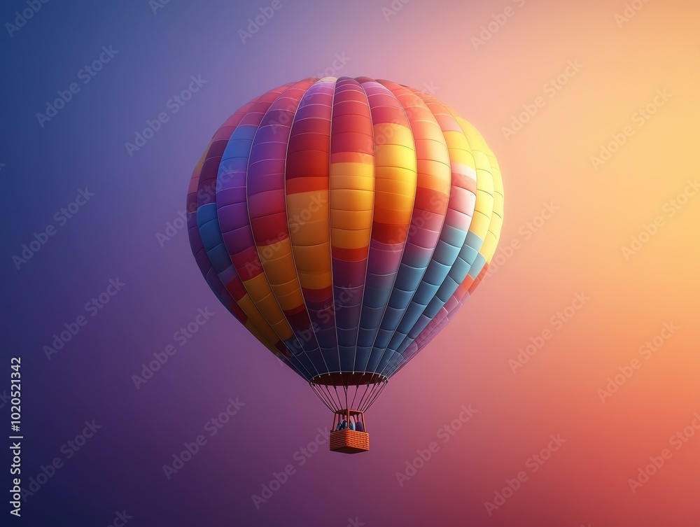 Fototapeta premium Vibrant Hot Air Balloon Ride in the Sky, Colorful Adventure