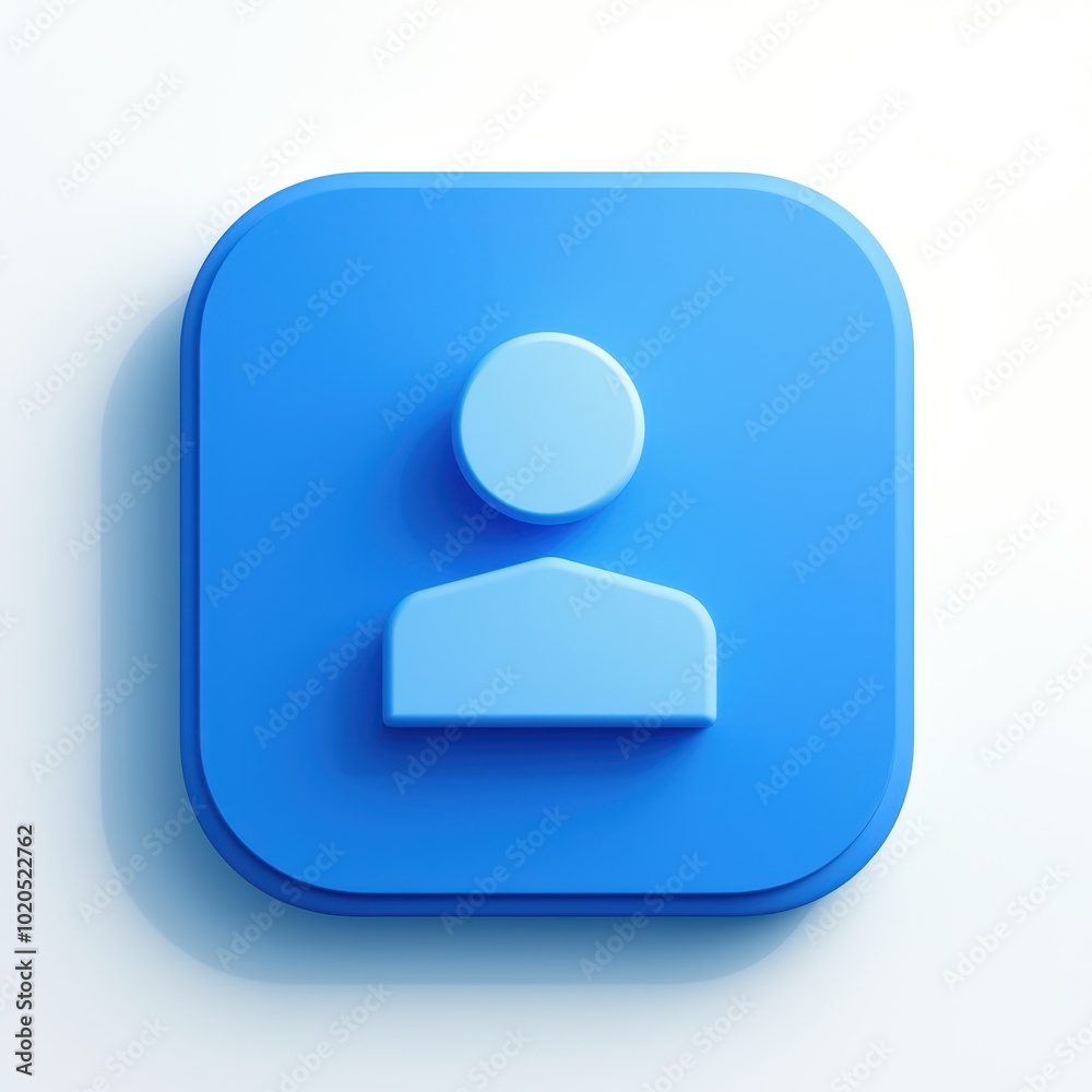 A 3D blue icon representing a user profile, ideal for websites, apps, or graphic design projects focusing on user interaction, social media, or technology themes, A 3D blue icon representing a user profile, ideal for websites, apps, or graphic design projects focusing on user interaction, social media, or technology themes,