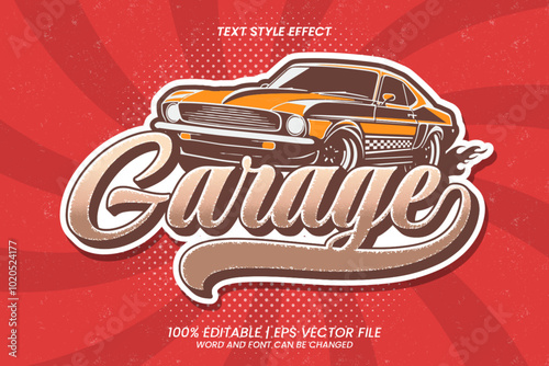 Vintage Garage Editable Text Effect
