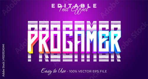 Progamer typography trendy editable text effect