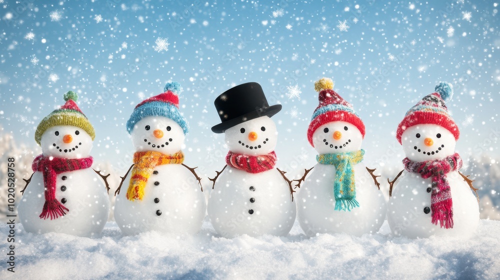 The Joyful Snowmen in Winter The Joyful Snowmen in Winter