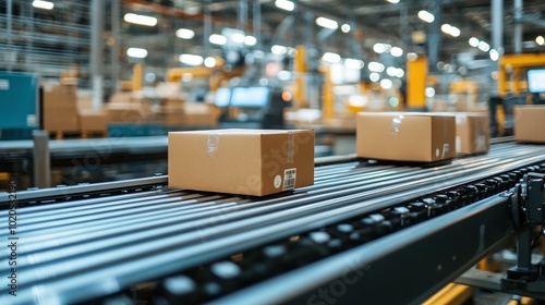 modern warehouse with automated conveyor belts and package sorting exemplifying efficient micro-fulfillment processes and the importance of speed in supply chain management