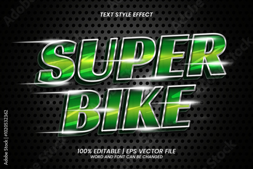 Super Bike Text Effect Editable on Black Background