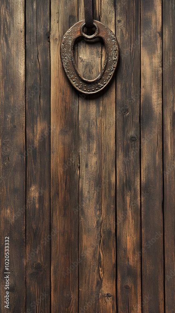 A rustic wooden background with an old steel A rustic wooden background with an old steel