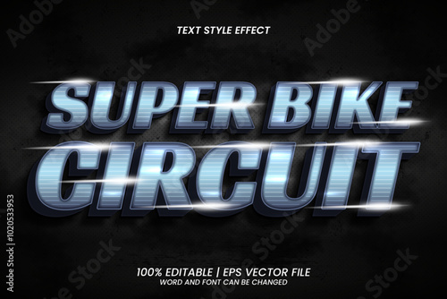 Super Bike Circuit Editable Text Effect 3D style