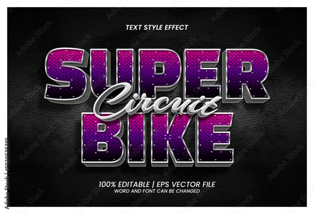 Foto Super Bike Circuit Editable Text Effect
