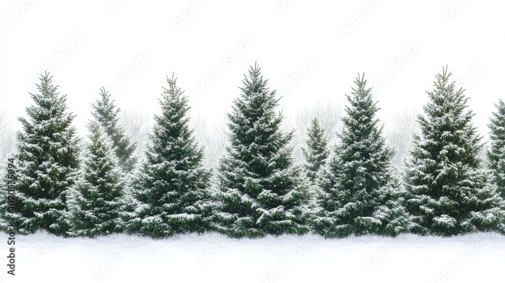The Snowy Evergreen Tree Line The Snowy Evergreen Tree Line
