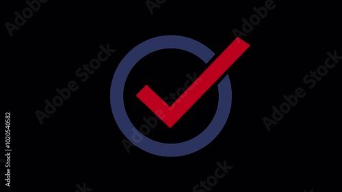 United States Presidential Election 2024. November 2024. Voting. Ballot box and check mark. 4K Video animation. Alpha channel