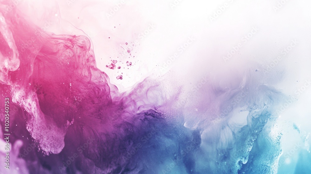 A mesmerizing display of ink pigments in water, blending purple, blue, and pink, captured on a white background with plenty of space for text overlays. A mesmerizing display of ink pigments in water, blending purple, blue, and pink, captured on a white background with plenty of space for text overlays.