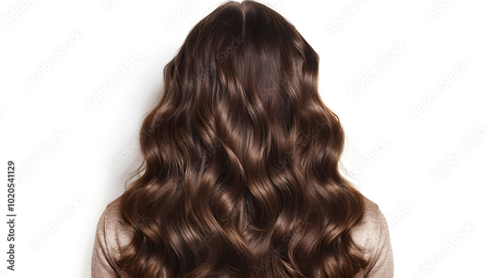 Fototapeta premium Long brown hair. Back view