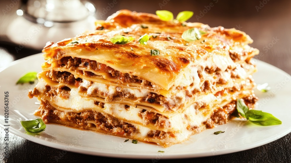 A deliciously layered lasagna viewed from above, showcasing rich tomato sauce, melted cheese, and perfectly cooked noodles. The vibrant colors create an enticing dish ideal for any Italian feast. A deliciously layered lasagna viewed from above, showcasing rich tomato sauce, melted cheese, and perfectly cooked noodles. The vibrant colors create an enticing dish ideal for any Italian feast.