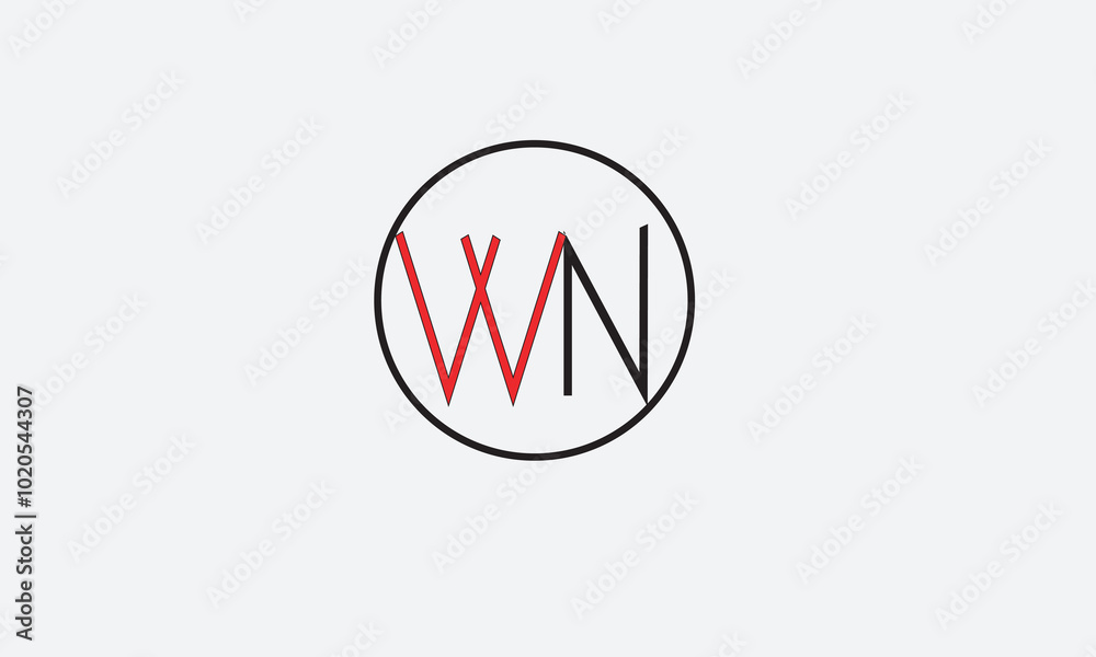 WN, NW, W, N Abstract Letters Logo Monogram WN, NW, W, N Abstract Letters Logo Monogram
