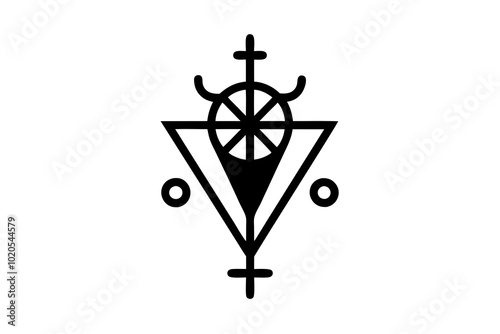 Haitian Vodou Veve Silhouette Vector Illustration Cultural Clipart