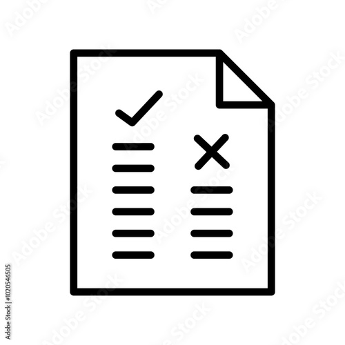 Pros and cons line icon in paper, dos and donts flat icon simple line style