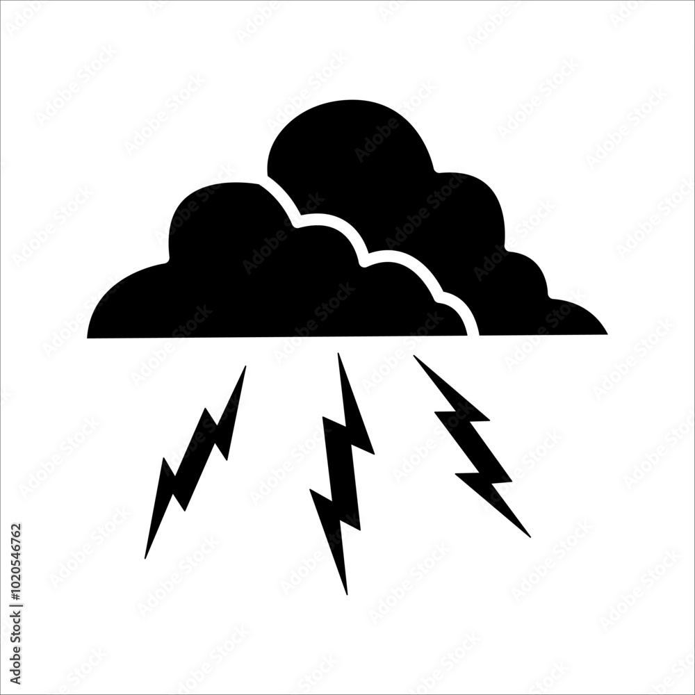 Thunderstorm Icon Set of Lightning Illustrations, for Weather and Natural Phenomenon Thunderstorm Icon Set of Lightning Illustrations, for Weather and Natural Phenomenon