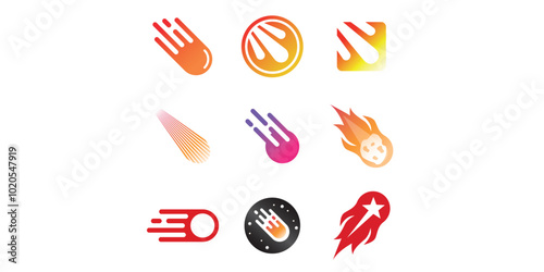 Set collection of Comet meteor logo vector icon illustration design