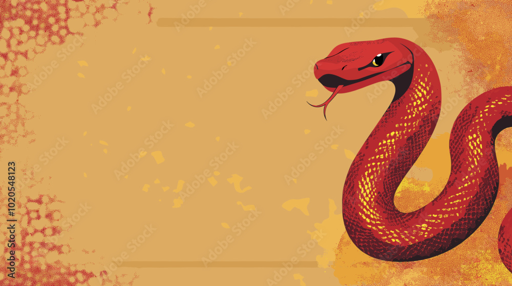 Chinese new year 2025 year of the Snake banner template. Red Snake illustration and design. Red traditional Chinese vector designs with snakes. Lunar new year concept, geometric modern vector design Chinese new year 2025 year of the Snake banner template. Red Snake illustration and design. Red traditional Chinese vector designs with snakes. Lunar new year concept, geometric modern vector design