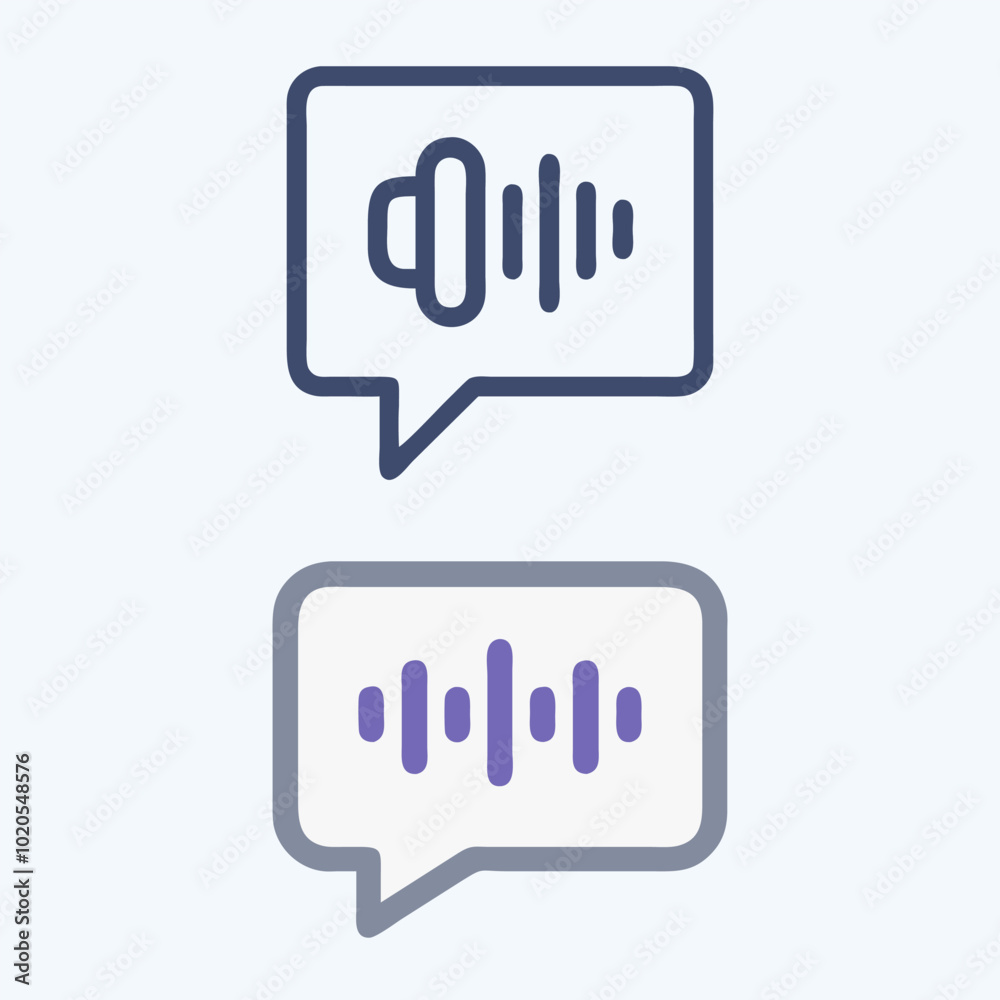 Voice Message icon set vector art image. Voice Message icon set vector art image.